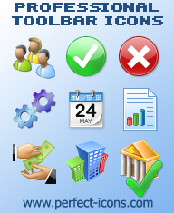 Professional toolbar icons