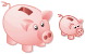 Empty piggy bank ico