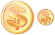 Dollar coin icon