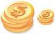 Dollar coins icon