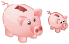 Empty piggy bank icon