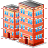 Brick buildings icon