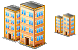 Multistorey buildings icons