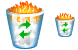 Burn recycle bin icon