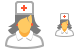 Hospital nurse icons