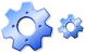 Blue gear icons