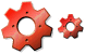 Red gear icon