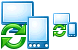 Server synchron- ization icons