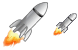 Rocket speed icons