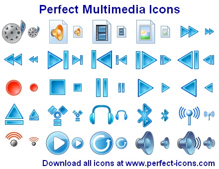 Enhance your multimedia software or Web-site with Perfect Multimedia Icons