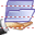 Blue folder sharing icon