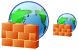 Internet firewall icons