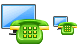 Phone and monitor icons
