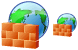 World firewall icon