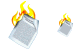 Burn document 3d icons