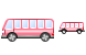 Pink bus icons
