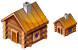 Wooden house icons