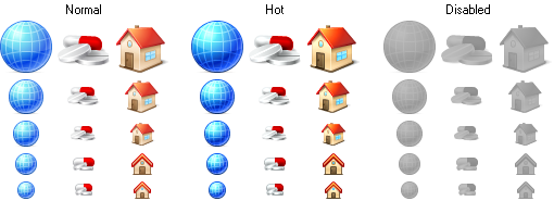 website icon states and sizes